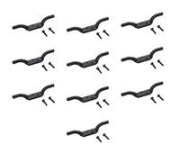 SUL Cleat Hook 100mm Heavy Duty Black Coated Rope Cord Cleat Hook, Halyard Rope Cleat Hook Flagpole Trailer Rope Roman Blind Cord Hooks Cleat Hooks for Washing Line with Screws - 4 inch (10)