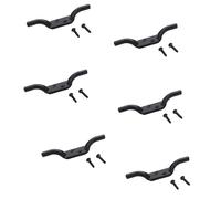 SUL Cleat Hook 100mm Heavy Duty Black Coated Rope Cord Cleat Hook, Halyard Rope Cleat Hook Flagpole Trailer Rope Roman Blind Cord Hooks Cleat Hooks for Washing Line with Screws - 4 inch (6)