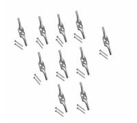 SUL Heavy Duty Galvanised Cleat Hook 100mm - 4 inch Rope Cord Flagpole Trailer Tiebacks for Roman Blind, Washing Line With Screws (10 Pack)