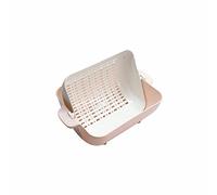 SUL Kitchen Strainer Colander Bowl Pasta Drainer Plastic Colander Multifunctional Double Layered Plastic Routable Strainer Bowl with Handles Rinsing Pasta, Vegetables wash Colander (Pink)