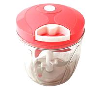 SUL Manual Food Chopper, Pull String, BPA Free PP Plastic, 900ml, Pink, for Chopping Onion, Vegetables, Fruits, Nuts and Meat