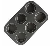 SUL Non Stick Muffin Trays Baking Moulds, Cupcake Tray for Yorkshire Pudding Tray, Cup Cakes, Muffin Tin Mince Pie Baking Tray Sweet Treats Dishwasher Safe (6 Cup Black Tray)