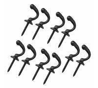 SUL U Shaped Wall Mounted Black Ball End Curtain Tiebacks, Tie Back Hooks with Tassel Drapery Holder for Clothes Coat Hanger (10)