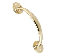 SUL Victorian Bow Shaped Cupboard Cabinet Door Handle with Screw for Furniture Drawer Pulls Cupboards, 150mm (6 Inch), Polished Brass Brass Bow Handle 1pk
