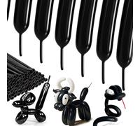 SULALABOO 260 Long Balloons Black 100PCS, Latex Shiny Balloon to Twisting Flowers Animals Decorations for Birthday Anniversary Wedding or Other Party Events and Festivals DIY