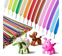 SULALABOO 260 Long Balloons Multicolor 100PCS, Latex Shiny Balloon to Twisting Flowers Animals Decorations for Birthday Anniversary Wedding or Other Party Events and Festivals DIY