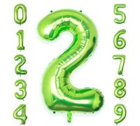 SULALABOO Lime Green Number 2 Balloon Big Large Foil Helium 40 Inch 0-9