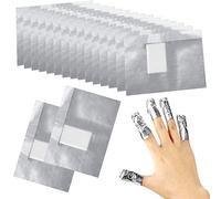 Sularpek 100 Pcs Foil Nail Wraps, Nail Foils for Gel Nails, Nail Foil Aluminium Wraps Remover with Pre-attached Lint-Free Cotton Pads, for Manicure and Pedicure, Nail Art Cleaner