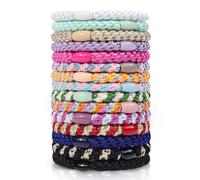 Sularpek 15 Pcs Hair Bobbles, Mixed Color Elastic Hair Ties for Women and Girls, Thick No Damage Bands, Ponytail Holders