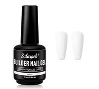 Sularpek 15ml Builder Gel for Nails, 8-in-1 Builder Gel, Long Lasting Nail Extension and Strengthener Hard Gel, UV LED Cured, Natural Look for Home Manicure and Salon DIY, White