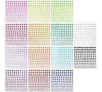 Sularpek 2300+ Face Gems,14 Sheets Rhinestone Stickers Self-Adhesive, Face Jewels, Rhinestone Stickers, Multicolored and Assorted Shapes Gems Stickers for DIY Craft Nail Body Makeup