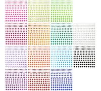 Sularpek 2300+ Face Gems,14 Sheets Rhinestone Stickers Self-Adhesive, Face Jewels, Rhinestone Stickers, Multicolored and Assorted Shapes Gems Stickers for DIY Craft Nail Body Makeup