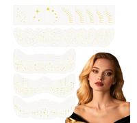 Sularpek 25PCS Glitter Freckles Face Tattoo, Golden Sparkle Freckles, Glitter Makeup Patches, Fake Freckle Temporary Face Tattoo, For Cheek Body Art, Halloween, Carnival And Parties