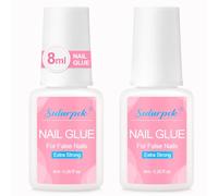 Sularpek 2Pcs Nail Glue, 8ml With Brush for Repair, Strong Acrylic Adhesive, Professional False Nail Gel, for Broken Nails Long Lasting