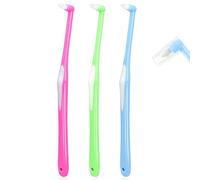 Sularpek 3 Pcs Interspace Toothbrush, Wisdom Toothbrush, Single Tufted Toothbrushes with Cover, Single Tuft Toothbrush, Small Head Toothbrush for Dental Cleaning for Sensitive Gums Deep Cleaning