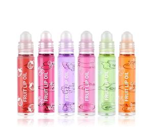 Sularpek 6 Pcs Hydrating Lip Glow Oil, Roll On Lip Gloss Set, Fruit Flavored Lip Gloss Set, Transparent Plumping Lip Gloss Natural Shiny, Lipstick Long Lasting Lip Care for Women & Girl