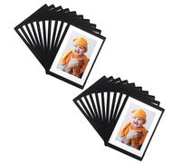 SULEPE Magnetic Polaroid Picture Frame 2.5 * 3.5", Instax Mini Frame Photo Magnets, Min Photo Sleeve Pocket for Fridge, Wallet Size Picture Frame, Black-20 Pcs