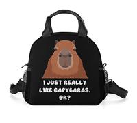 SULEUX I Just Really Like Capybaras Ok Lunch Box Large Capacity Lunch Bag Leakproof Reusable Tote Bag with Double Zipper Strap Adjustable Durable Lunch Bags for Adults Outdoors