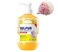 Sulfur Body Wash, Softening Body Wash, Deep Hydration Formula, Multi-Action Cleanser, Balanced Feel & Light Fresh Scent, The package includes a bath ball (1pcs)