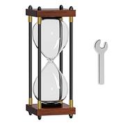 SuLiao Empty Hourglass Fillable, 10 Inch Large Black Wooden Frame Decorative DIY Sand Timer, Unity Sand Hourglass for Wedding Ceremony Set, Without Sand Antique Sand Clock for Desk Home Office Decor