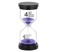 SuLiao Hourglass 4 Minute Sand Timer: Colorful Sand Watch 4 Min, Small Purple Sand Clock, Plastic Hour Glass Sandglass for Kids, Games, Classroom, Kitchen, Decoration