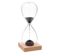 SuLiao Magnetic Hourglass 2 Minute Sand Timer: Sand Clock 2 Min,Large Two Minute with Black Magnet Iron Powder & Metal Base, Hand-Blown Hour Glass Sandglass for Office Desk Decor Home