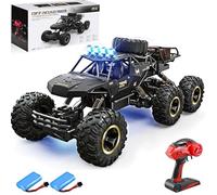 SULIFEVIP 1:12 Black 4WD Off-Road RC Cars Large 6 Wheels RC Monster Truck 46CM 2.4GHZ Remote Control Car Radio Controller Cars Monster Truck, Metal Shell with 2 Batteries For Kids,Multiplayer Play