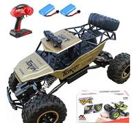 SULIFEVIP 1:12 RC Car RC Monster Truck Remote Control Car 4WD Off-Road Radio Controller Cars Monster Truck, Metal Shell with 2 Batteries Large 38CM For Kids,Multiplayer Play Vehicles 5 Colors (Gold)