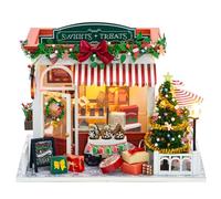 SULIFEVIP 1:24 Sweets Treats Dollhouse DIY Miniature Wooden Furniture Kit, Doll's Miniatures Houses Room Boxes with LED, Music Box, Tools, Creative Woodcrafts Toy for Adult Friend Lover Birthday Xmas