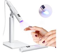 Sulives UV Nail Lamp - Portable Handheld Flash Cure with Stand, Mini Gel Nails UV Lamp for DIY, Travel, White
