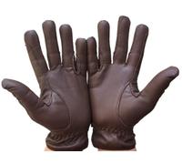 Sulkhanz Horse Riding MEN'S Gloves All Leather 100% Real Leather Dark Brown, TAN & BLACK Gents equestrian gloves (Dark Brown, XL)