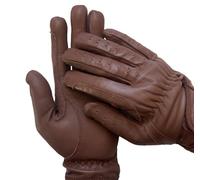 Sulkhanz Horse Riding MEN'S Gloves Soft Leather 100% Real Leather Dark Brown Premium Quality Gents equestrian gloves (Medium)