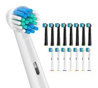 Sulkiwe Precision Toothbrush Head Compatible with Braun Oral-B Electric Toothbrushes, Toothbrush Heads Fit for Oral b Pro 3 Series/3500/Pro 1 Series/600/Smart Series/6000N/ Vitality 170, White+Black
