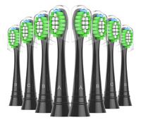 Sulkiwe Toothbrush Heads Compatible with Philips Sonicare Electric Toothbrushes 7900/4300/9000/3100/4100/5100 Series (Black, 8 Count (Pack of 1))