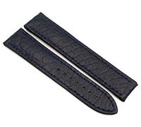 Sulla 20 mm Alligator Watch Strap Handmade in Germany Compatible Maurice Lacroix and Hamilton Deployment Clasp Dark Blue