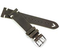 Sulla 20 mm Leather Strap Vintage Pilot Watch Strap BS White Stitching Brown 20/16 mm
