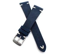 Sulla BS Watch Strap 18 mm 19 mm 22 mm 22 mm Vintage Retro Look Genuine Leather, blue, 19 mm, Retro, vintage