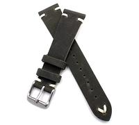 Sulla BS Watch Strap 18 mm 19 mm 22 mm 22 mm Vintage Retro Look Genuine Leather, Green, 20mm, Retro, vintage