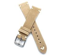 Sulla BS Watch Strap 18 mm 19 mm 22 mm 22 mm Vintage Retro Look Genuine Leather, sand, 22 mm, Retro, vintage