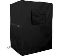 sulla Fire Column Cover 21 Inch Waterproof Patio Square Firepit Cover FirePit Mini Fridge Covers for Outside Propane Outdoor Gas Propane Burning Fire Bowl Column Protector Black