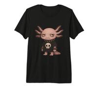Sullen Axolotl Punk Rocker Skull Spikes Premium T-Shirt