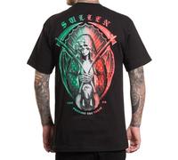 Sullen Men's De La Muerte Mex Tattoo Lifestyle Graphic Standard Day of The Dead Capsule Short Sleeve Tee Black, Black, 2X