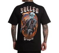 Sullen Men's No Days Off Reaper Capsule Tattoo Lifestyle Graphic Standard Short Sleeve Black Tee, Black, XL
