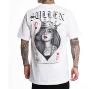 Sullen Men's Queen of Love Stacked Deck Capsule Tattoo Lifestyle Graphic Standard Short Sleeve Tee, White, Large