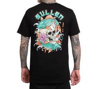 Sullen Men's Skull Koi Summer Days Capsule Tattoo Lifestyle Graphic Premium Short Sleeve Tee, Jet Black, 2X