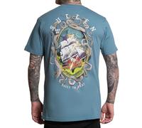 Sullen Men's Thur Storms Summer Days Drop Tattoo Lifestyle Graphic Standard Short Sleeve Tee Black, Smoke Blue, 3X