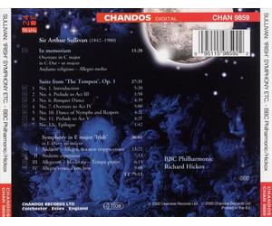 SULLIVAN: SYMPHONY IN E MAJOR 'IRISH'; OVERTURE IN MEMORIAM; SUITE FROM 'THE TEM