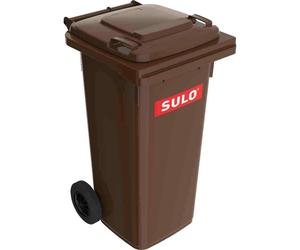 Sulo Waste Container Mobile 120L Brown Trash Can Waste Full Rubber Light ND-P