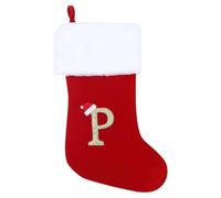 Sulobom Christmas Stocking, Personalised Letter Christmas Stockings, 18 Inch Large Xmas Stockings,Personalised Stocking Xmas Decorations for Family Holiday Season Decor (P)