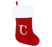 Sulobom Christmas Stocking, Personalised Letter Christmas Stockings, 18 Inch Large Xmas Stockings,Personalised Stocking Xmas Decorations for Family Holiday Season Decor (C)